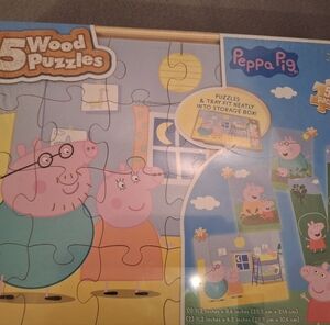 Peppa Pig Wooden Puzzle Set - Multicolor